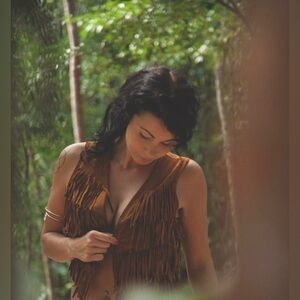 Leather Fringe Vest~ size S